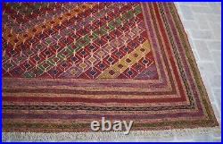 10'4 x 12'5 Hand knotted vintage afghan tribal moshvani rug, Large rare area rug