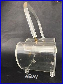 12 Large VTG 50's MCM Clear Lucite Domed Footed HandbagBaulettoWilardy Type