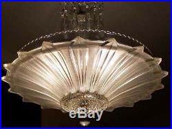 167c Vintage 40's Ceiling Light Lamp Fixture Chandelier antique SUNFLOWER