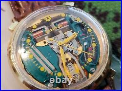 1963 Bulova Accutron Large dial Spaceview Watch 214 Yellow dot rare Runs Gr8