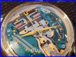 1964 Bulova Accutron Large dial Spaceview Watch 214 Yellow dot rare Runs Gr8