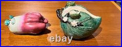 2 LARGE Vintage or Antique Chinese Export Porcelain Altar Temple Fruit