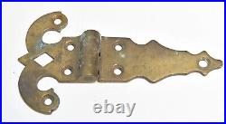 2 Large Vintage Solid Brass Strap Hinges Architectural Salvage 9 Inch