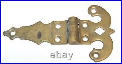 2 Large Vintage Solid Brass Strap Hinges Architectural Salvage 9 Inch
