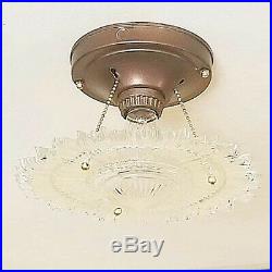 436z Vintage arT Deco Ceiling Light Lamp Fixture Glass Re-Wired 1 of 3