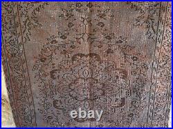 5X9 Vintage Turkish Handknotted overdyed large rug
