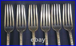 6 Vtg Antique Gorham Sterling Silver St. Cloud c. 1855 Large Dinner Forks 7-5/8