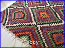 7x11 Large Turkish Kilim Rug Handmade Wool Area Rug Vintage Oriental Boho Rug