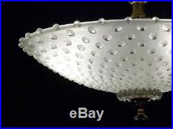 987 Vintage Hobnail Ceiling Lamp Light Fixture chandelier art deco 1 of 2