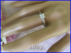 Antique Art Deco Jewellery Sterling Silver Ring White Sapphire Vintage Jewelry