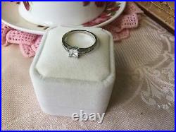Antique Art Deco Jewellery Sterling Silver Ring White Sapphire Vintage Jewelry