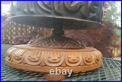 Antique BRASS PRAYER WHEEL Large 31 Tibetan Buddhist Chinese HANDMADE Vtg RARE