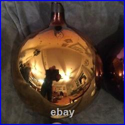 Antique Christmas ornament 3 Large Mercury Glass Vintage Bulb Pick Or All