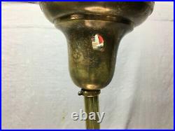 Antique Large Art Deco Hanging Milk Glass Globe Brass Decorative Vtg 1186-20B