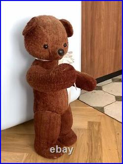 Antique Large Vtg Teddy Bear from the USSR 50s, 60cm (23.6 inch), straw