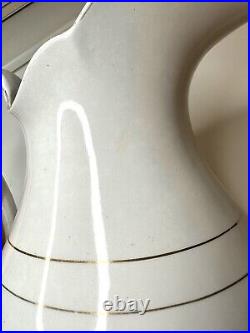 Antique Victorian Semi-Vitreous Porcelain Mercer Pitcher & Basin Bowl Vintage