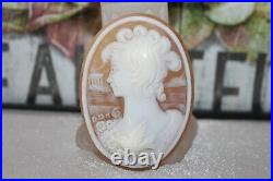 Antique Victorian Vtg Large 3 x 2 Carved Hard Stone / Shell Cameo High Relief