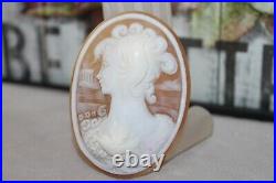 Antique Victorian Vtg Large 3 x 2 Carved Hard Stone / Shell Cameo High Relief