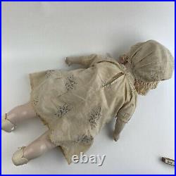 Antique Vintage Large Composition Cloth Doll Creepy Haunted Prop Sleepy Eyes
