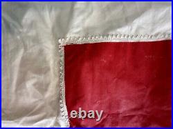 Antique Vintage Red Cross Flag w Bag Early Linen or Cotton Large WW2 RARE