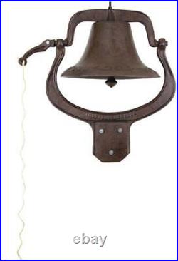 Antique Vintage Style Large Cast Iron Dinner Farm Bell Outdoor Church School