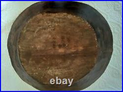 Antique Vtg Hand Turned Primitive Large Wooden Dough Bowl 18x16 Farmhouse Rustic