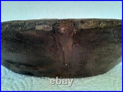 Antique Vtg Hand Turned Primitive Large Wooden Dough Bowl 18x16 Farmhouse Rustic
