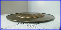 Antique Vtg Large Brass Tray 19 1/4'' Scalloped, Etched Floral Design SEW INDIA