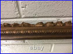 Antique Vtg Large Gold Gilt Carved Wood Wall Mirror 34 X 26 Beautiful Rare