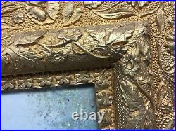 Antique Vtg Large Gold Gilt Gesso Ornate Picture Frame Barbola 35 X 29 Baroque