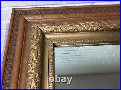 Antique Vtg X-large Baroque Barbola Gold Gesso Gilt Framed Mirror 30 3/4 X 27
