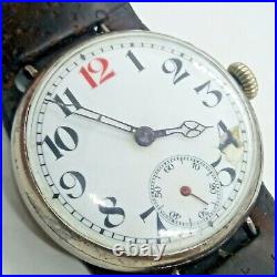 Antique WW1 Wristwatch World War 1 Trench Watch Vintage Large 40mm