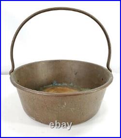 Antique or Vintage Large Copper Pot with Handle Heavy Duty