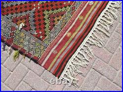 Area Rugs For Living Room, Embroidery Rug, Wool Rug Vintage Large Kilim 84x107