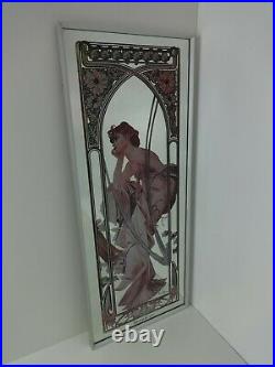 Art Nouveau Vintage Mirror Alphonse Mucha Reverie De Soir Large Interior Design