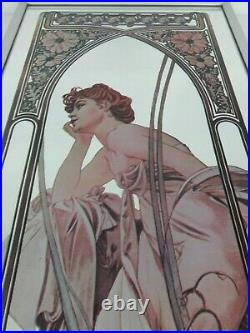 Art Nouveau Vintage Mirror Alphonse Mucha Reverie De Soir Large Interior Design