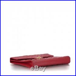 Authentic Chanel Vintage Briefcase Portfolio Work Bag in Red Caviar Leather Rare