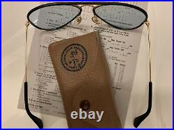 B&L RAY-BAN LARGE METAL LEATHERS 5814 Changeable Blue Aviator Bausch&Lomb USA