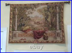 Beautiful Vintage 1970's Italian Hand made Romantic Tapestry Large 76 by 54