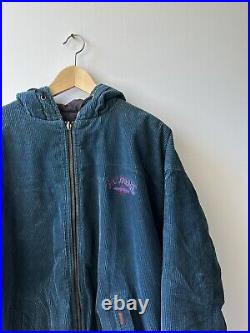 Billabong Men's Vintage 1990's Corduroy Cord Reversible Jacket Size L Teal Black
