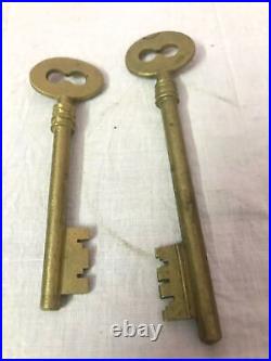 Brass Heavy Large Door Iron Key Antique VTG Home Decor Steampunk Skeleton C25