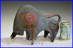 Bruno Gambone Vintage Italian Pottery Bull Animal Figure Large Raymor Era 13x10