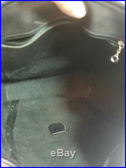 COACH LRG Vintage Black Leather Drawstring Backpack #9064