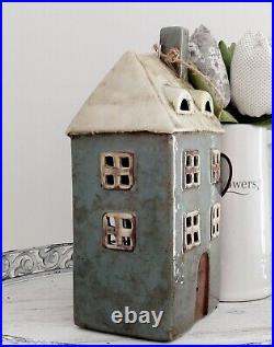 Ceramic Duck Egg Tall Village Pottery Country Cottage Ornament Tea Light Holder