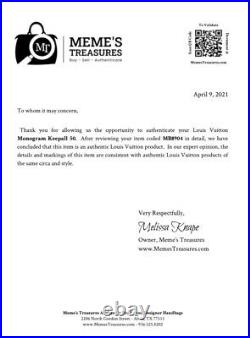 Certified Auth. Louis Vuitton Monogram Keepall 50 Duffle bag US SELLER