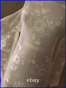 Custom Sheer Cream Lace Large XL BoHo Hippie Bell Sleeve Wedding Maxi DRESS