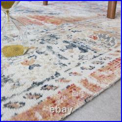 Distressed Terracotta Living Room Rug Small Large Flat Woven Rugs Hall Runners