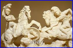 Dominant Marvelous Vintage A. Santini Battling Roman Cavalrymen Large Sculpture