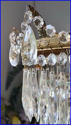 Exquisite Large French Vintage Crystal Glass 6 tier waterfall Chandelier Light