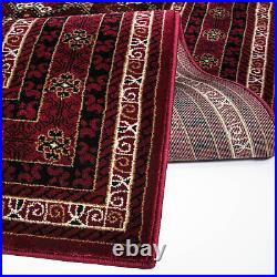 Extra Large Non Slip Red Traditional Oriental Vintage 160 x 230 cm Living Room
